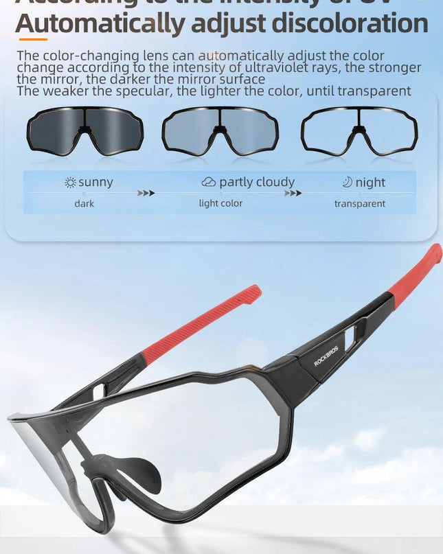 ROCKBROS Bike Photochromic Glasses Sports Sunglasses Men Women UV400 Anti-ultraviolet Goggles Cycling Fishing Outdoor Eyewear