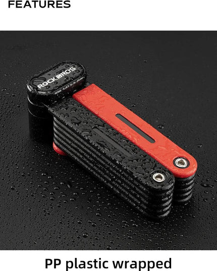 ROCKBROS Bike Foldable Lock Anti-theft Security Chain Cable Padlock 120CM Lengthened Chain Lock MTB Road Portable Cycling Lock