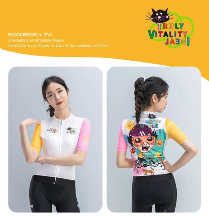 ROCKBROS TVI Women Cycling Jersey Summer Quick Dry Ciclismo Bike Clothes Anti-Uv Breathable Mountain Female Clothing Asian Size