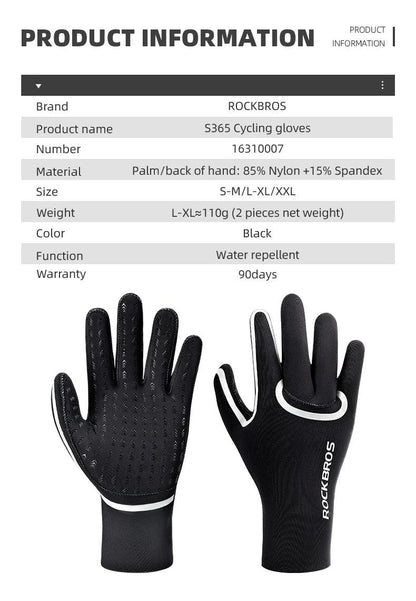 ROCKBROS Winter Warm Gloves Windproof Waterproof Bicycle Sports Mitten Warm Fleece Gloves Non-slip Motorcycle Ski Riding Gloves