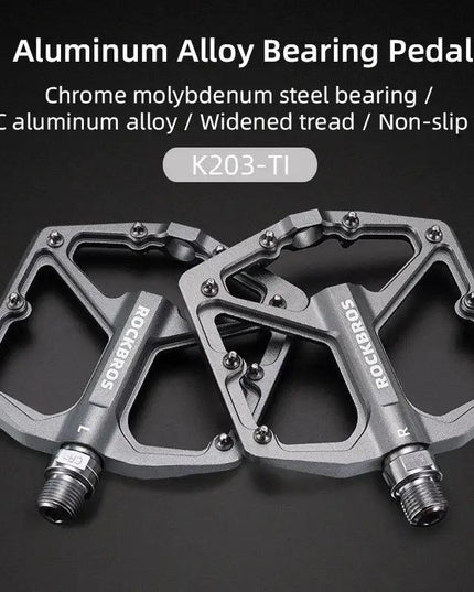 ROCKBROS Bike Pedals Aluminum Alloy Anti-slip Bicycle Pedals Ultralight Sealed Bearing One-piece MTB Road Mountain Cycling Pedal