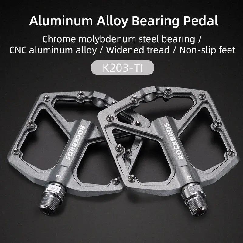 ROCKBROS Bike Pedals Aluminum Alloy Anti-slip Bicycle Pedals Ultralight Sealed Bearing One-piece MTB Road Mountain Cycling Pedal