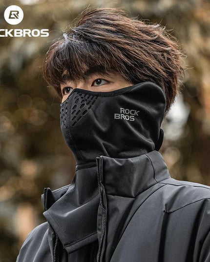ROCKBROS Scarf Warm Fleece Neck Mask Outdoor Windproof Neck Warmer For Bike Motorcycle Ear Cover Breathable Scarf Men Women