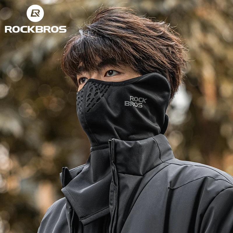 ROCKBROS Scarf Warm Fleece Neck Mask Outdoor Windproof Neck Warmer For Bike Motorcycle Ear Cover Breathable Scarf Men Women