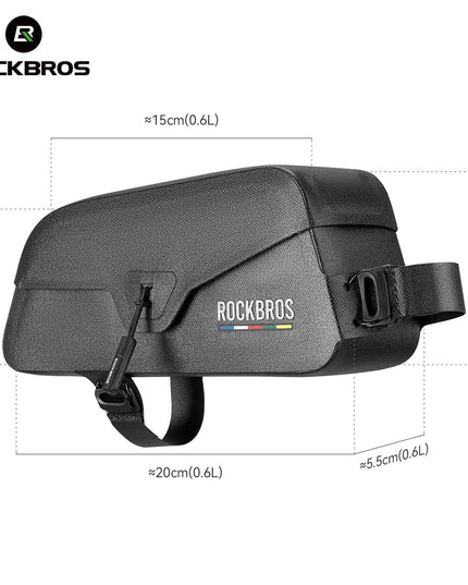 ROCKBROS Waterproof Bicycle Top Tube Bag Lightweight Bike Frame Pack Durable Cycling Storage Bag for Mountain and Road Bikes