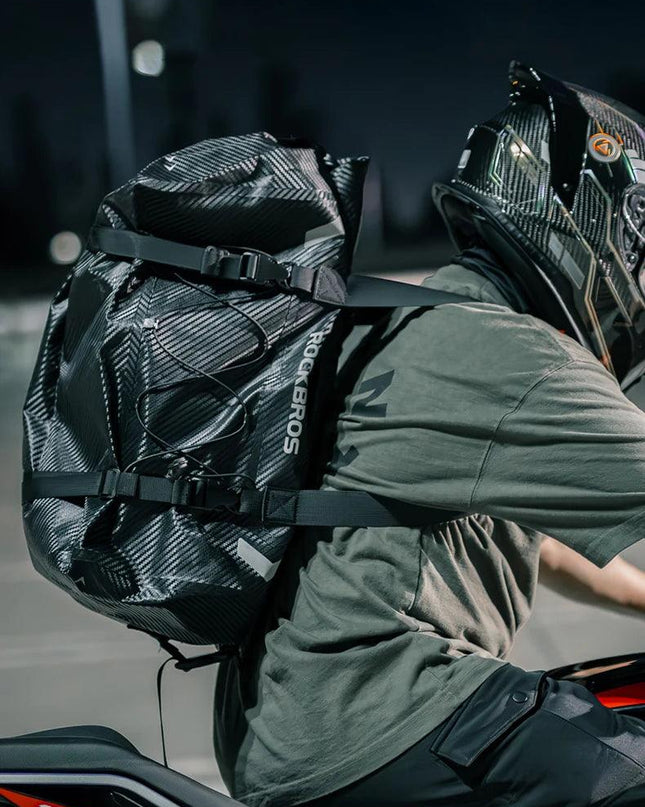 ROCKBROS Waterproof Motorcycle Pannier PVC 20L-60L Tail Bag Travel  Rear Seat Luggage Bag Multiple Carry Motorcycle AccessorIes