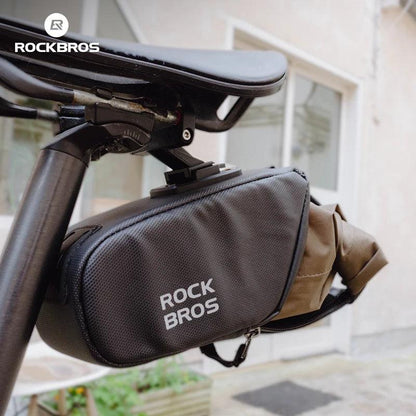 ROCKBROS Cycling Tail Bag Detachable Seat Pack Bag Large Capacity Waterproof Portable Riding Adjustable Bike Bag 0.8L-1.3L