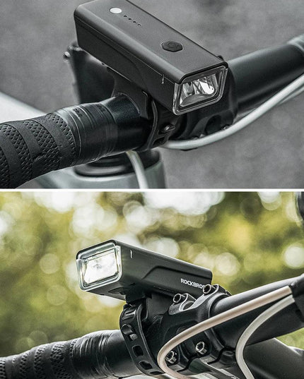 ROCKBROS Bicycle Light 260LM 1500mAh Handlebar Type-C Rechargeable LED Flashlight Bicycle Light Waterproof Bike Accessories