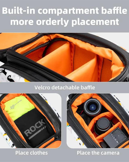ROCKBROS 3 In 1 Bicycle Trunk Bag 35L Big Quality MTB Gravel Bike Bag Hard Shell Travel Luggage Panniers with Waterproof Cover