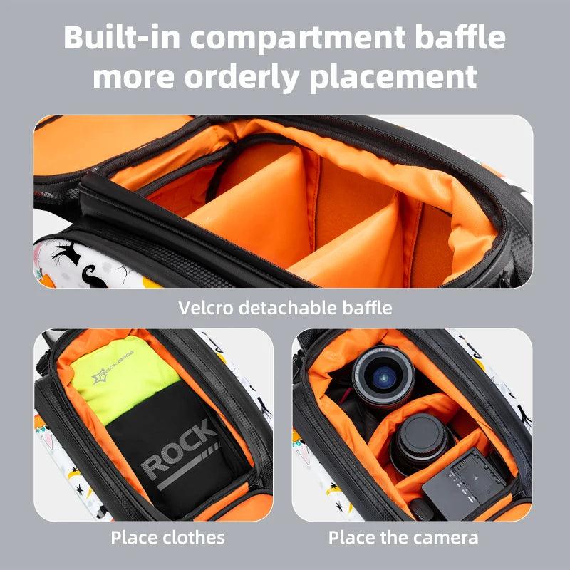 ROCKBROS 3 In 1 Bicycle Trunk Bag 35L Big Quality MTB Gravel Bike Bag Hard Shell Travel Luggage Panniers with Waterproof Cover