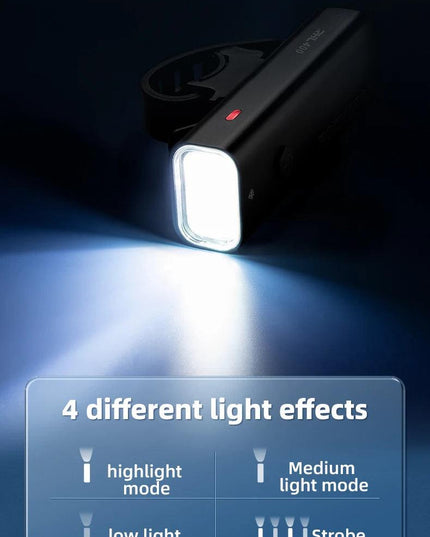 ROCKBROS Bike Light 200/400/600/800LM Type-C Charging Bike Light Front Lamp Headlight Aluminum IPX6 Waterproof Cycling Accessory