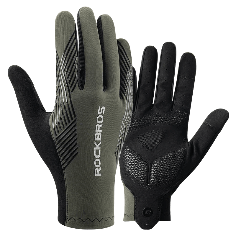 ROCKBROS Summer Cycling Gloves Breathable MTB Road Bike Non-slip Gloves Touch Screen Spring Full Finger Motorcycle Riding Gloves