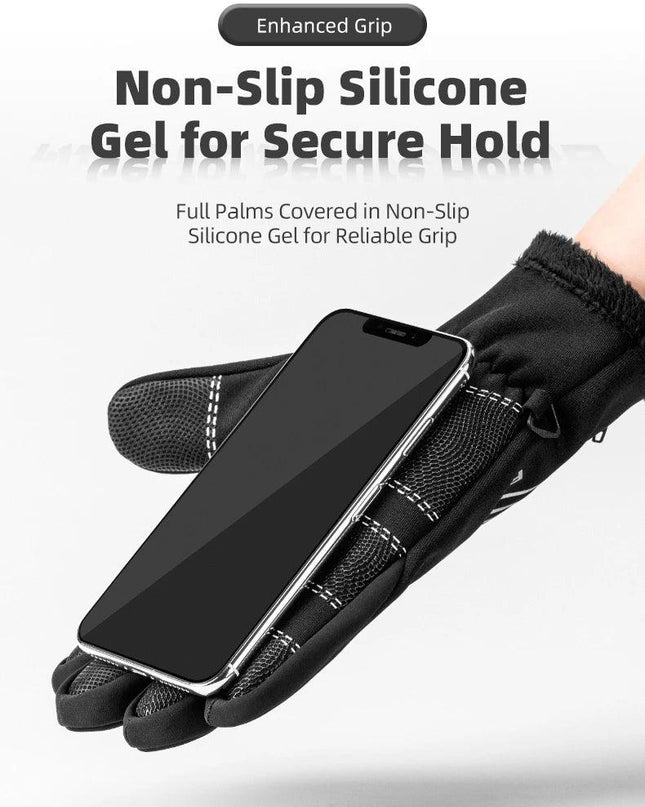 ROCKBROS Winter Gloves Touch Screen Gloves Warm Outdoor Cycling Driving Motorcycle Fleece Gloves Windproof Non Slip Full Fingers