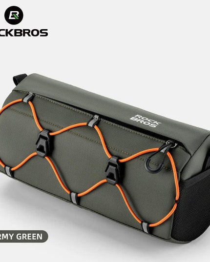 ROCKBROS Bicycle Front Tube Bag 2.2L Capacity Handlebar Bag Waterproof Multifunction Portable Shoulder Bag Tube Bag Elastic Band