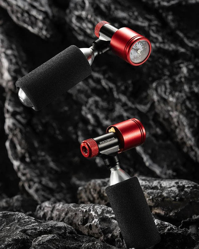 ROCKBROS Bicycle CO2 Cylinder Pump Gas Nozzle Bike Fast Inflator Inflatable Head Aluminum Adapter Riding Emergency Accessories