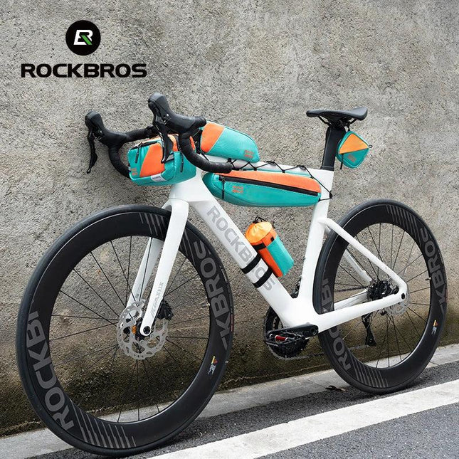 ROCKBROS Bicycle Bag Set Waterproof Combo Bag Front Bag Triangle Tube Bag Polyester Portable Bottle Bag Long-Distance Travel Bag