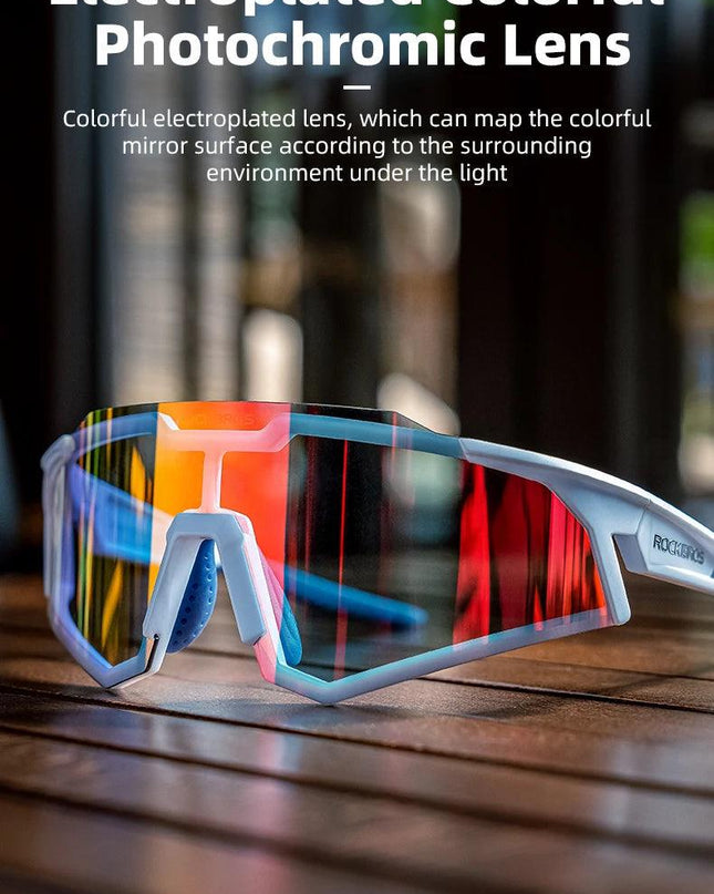 ROCKBROS Photochromic Cycling Glasses Polarized Adjustable Nose Support Myopia Frame Sports Sunglasses Men Women Eyewear Goggle