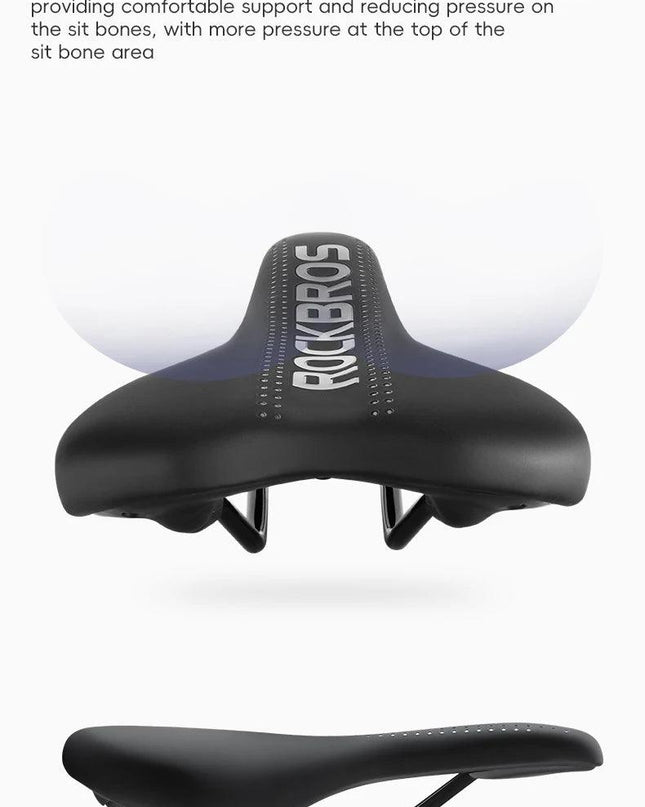 ROCKBROS Bicycle Saddle Comfortable Cycling Cushion Shock Absorption Wear-Resistant Bike Saddle PU Leather Breathable Cushion