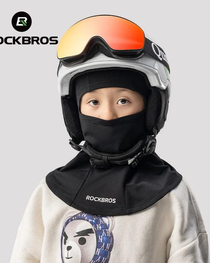 ROCKBROS Children‘s Winter Cycling Caps Riding Face Cover Windproof Outdoor Hiking Warm Neck Face Breathable Bike Hat Balaclava