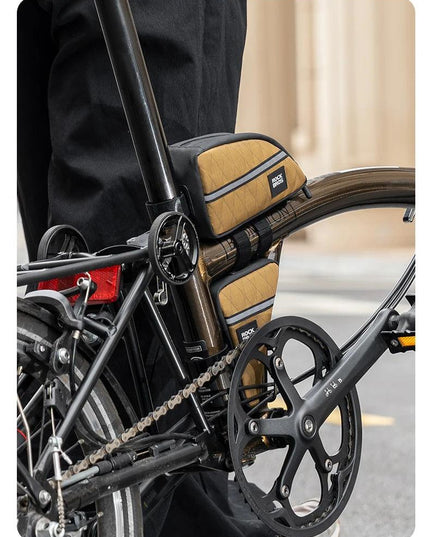 ROCKBROS Mini Triangle Bag Portable Bicycle Bag Ultralight Top Front Tube Frame Triangle Bag for Brompton Bike Cycling Accessory