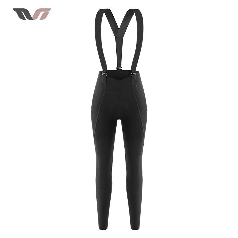 ROCKBROS TVI Women's Detachable Cycling Bib Pants Autumn Winter Warm Tights Bicycle Trousers Shock Absorption Pad For MTB Road ﻿