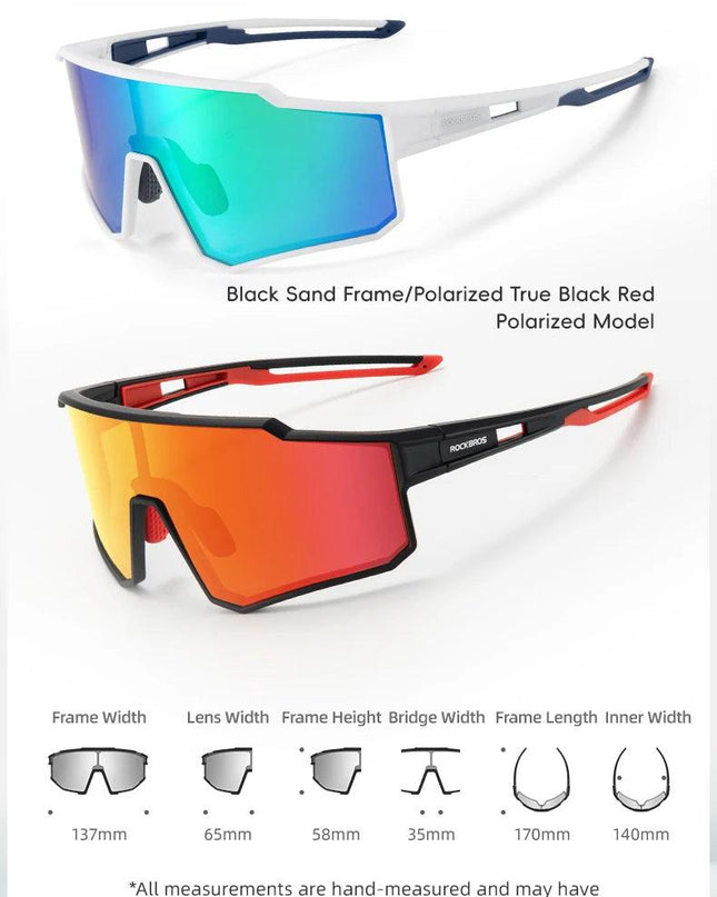 ROCKBROS Polarized Photochromic Glasses Cycling Sunglasses Outdoor Sports UV400 MTB Road Women Men Bicycle Goggles Adjustable