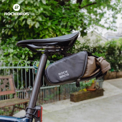 ROCKBROS Cycling Tail Bag Detachable Seat Pack Bag Large Capacity Waterproof Portable Riding Adjustable Bike Bag 0.8L-1.3L