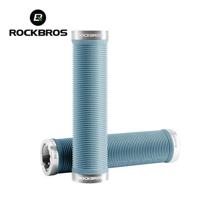 ROCKBROS Bicycle HandleBar Grips Rubber Soft MTB Mountain Bike Grips Dustproof Handlebar Protect Cover Aluminum Alloy Lock Ring