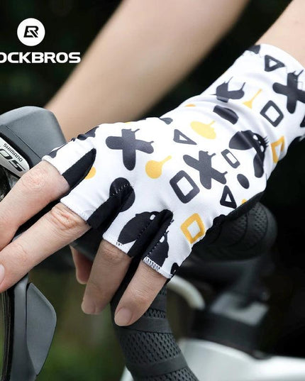 ROCKBROS Cycling Gloves Half Finger Summer Men Women Gloves Breathable Anti Slip MTB Road Bike Gloves Fitness Shock-absorbing