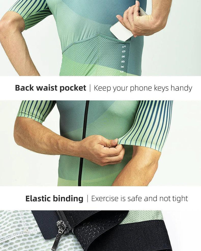 ROCKBROS Cycling Jersey MTB T-shirt Mountain Bike Men's Wear Summer Clothes High-Quality With YKK Zipper Sportswear Breathable
