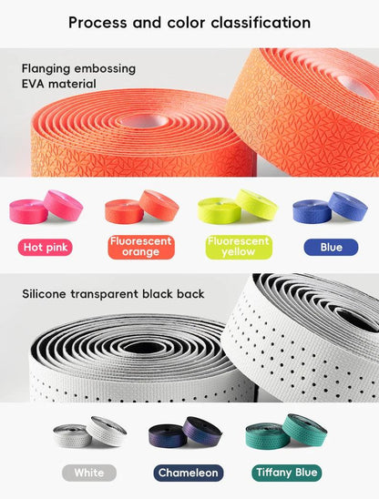 ROCKBROS Road Bike Handlebar Tapes Anti-slip PU EVA Breathable Shock Absorbing Cycling Strap Wear-Resistant Strap Accessories