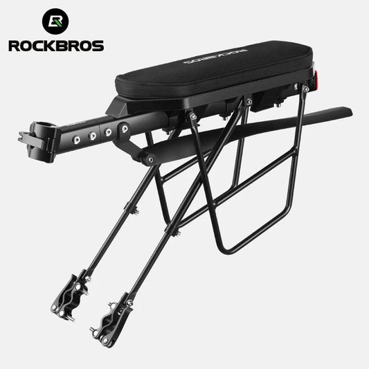 ROCKBROS Bicycle Luggage Carrier Aluminum Alloy Shelf MTB Cycling Bicycle Front Rack With Taillight Seatpost Bag Holder Stand