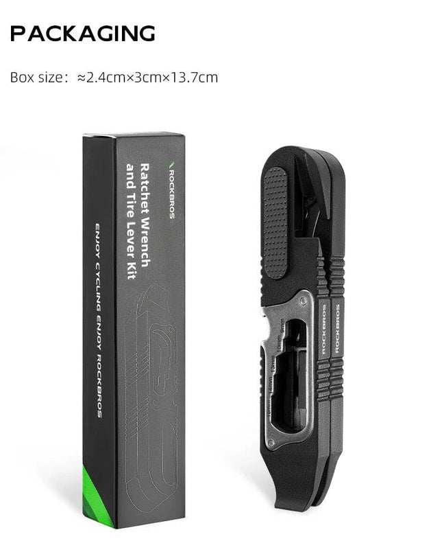 ROCKBROS Bicycle Wrench Set High Strength Multifunctional Portable Bicycle Tire Levers Ratchet Wrench Kit Bike Tire Prying Rod