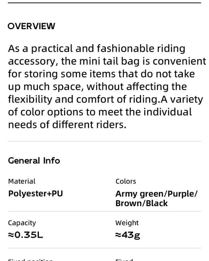 ROCKBROS Mini Bicycle Saddle Bag Lightweight Small 0.35L Bike Bag Portable Multi function Hand Bags Cycling Bag Bike Accessories