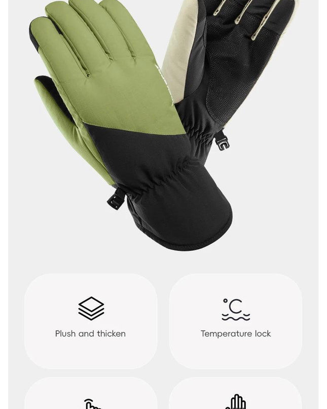 ROCKBROS Winter Ski Gloves Waterproof Snow Keep Warm Windproof Gloves Snowboard Gloves Touch Screen Fleece Motor Riding Gloves