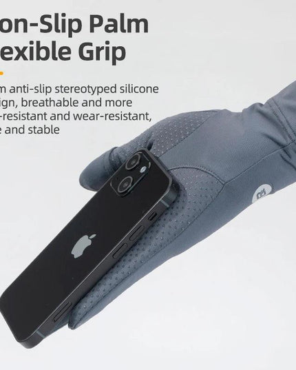 ROCKBROS Fishing Gloves Sunscreen Anti UV Gloves Outdoor Breathable Driving Gloves Non-Slip Summer UPF50+ Cycling Gloves Thin