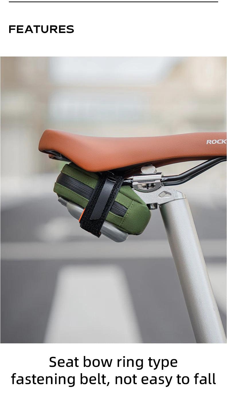 ROCKBROS Mini Bicycle Saddle Bag Lightweight Small 0.35L Bike Bag Portable Multi function Hand Bags Cycling Bag Bike Accessories