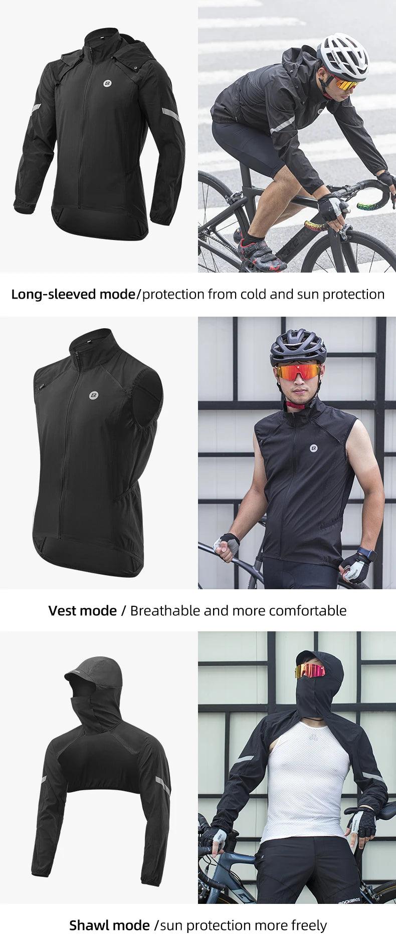 ROCKBROS Cycling Jacket Bicycle Men Jersey Breathable Clothing MTB Women Windproof Reflective Quick Dry Coat Sports Equipment