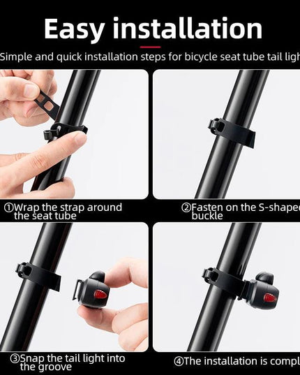 ROCKBROS Bike Rear Light IPX6 Bike Taillight LED Type-C Charging 5Modes Safety Warning Cycling Smart Taillight Rear Bicycle Lamp