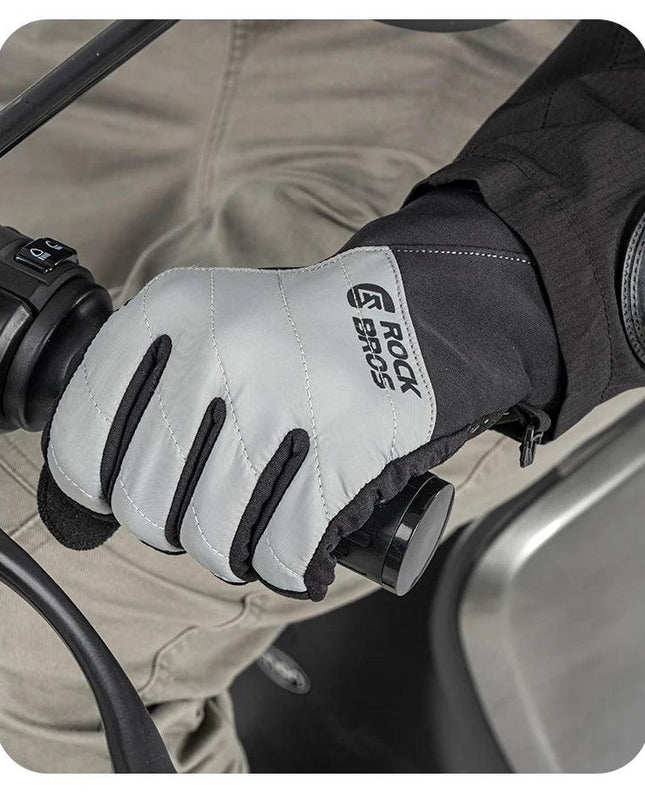 ROCKBROS Bicycle Gloves Breathable Non-slip Cycling Gloves Touch Screen Winter Thermal Warm Full Finger Glove Riding Gloves