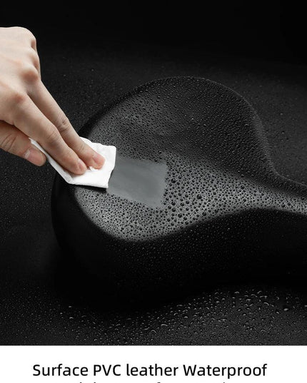 ROCKBROS Bicycle Saddle PVC Leather Comfortable Bike Seat Soft Shock Absorption Oversize Water-Resistant Cycling Cushion