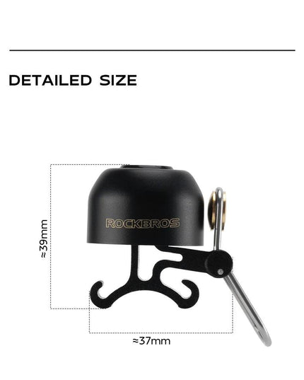 ROCKBROS Bicycle Bell Safety Warning Bike Bell Horn Handlebar Copper Alloy Non-slip Bicycle Alloy Ring Crisp Sound Cycling Alarm