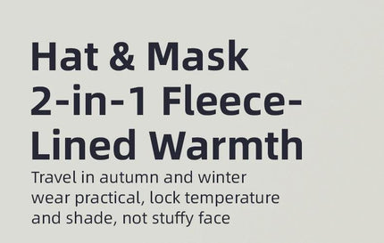 ROCKBROS Winter Cycling Mask and Hat 2 In 1 Fleece Thermal Keep Warm Ear Protection Outdoor Balaclava All Face Mask Men Women