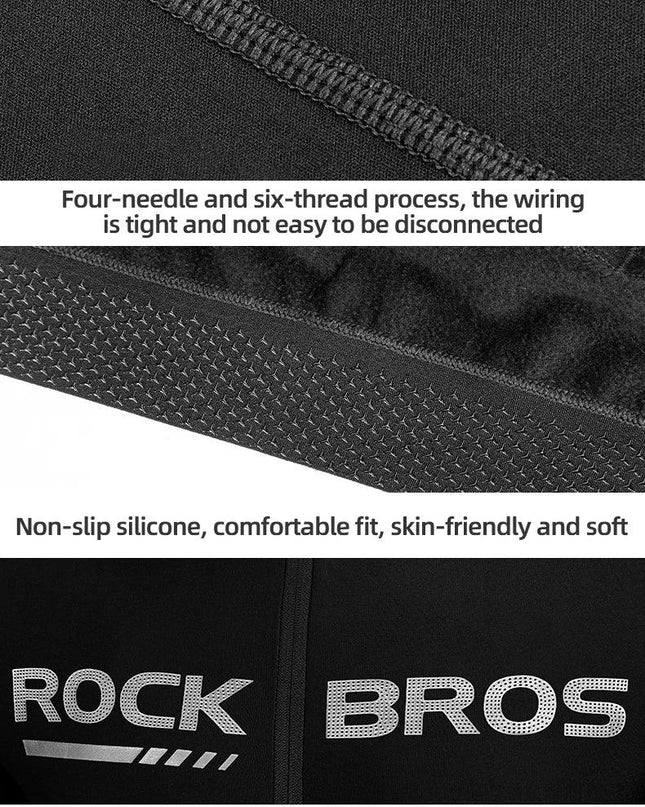 ROCKBROS Cycling Jersey Set Winter Spring Jacket Bibs Pants Long Sleeve MTB Bicycle Clothing Maillot Thermal Fleece Wear Suit