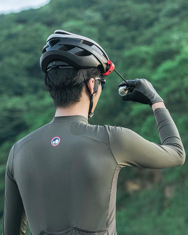 ROCKBROS Bicycle Helmet Rearview Mirror 360 Degree Rotatable Flexible Aluminum Safety Motorcycle Helmet Adjustable Riding Mirror
