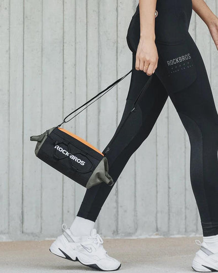 ROCKBROS Bike Bag Portable Handlebar Pannier 2.4L Big Capacity Shoulder Bag  Frame Tube Bag Elastic Band Bicycle Accessoriescase