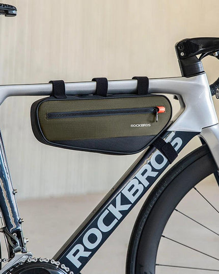ROCKBROS Bicycle Frame Tube Bag Reflective 1.7L Bike Top Bottom Tube Bag Frame Bag Large Capacity MTB Cycling Pannier Portable
