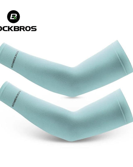 ROCKBROS Ice Fabric Running Arm Warmers UV Protect Arm Sleeves Basketball Camping Riding Outdoors Sports Wear Protective Gear