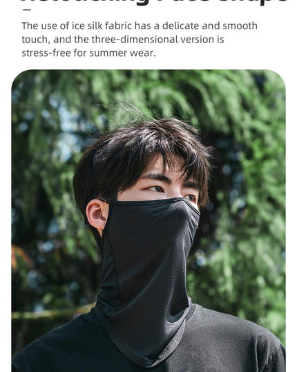 ROCKBROS Summer Ice Silk Mask Anti-UV Quick-drying Face Cover Sunscreen Bandana Breathable Neck Protection Hanging Ear Scarf
