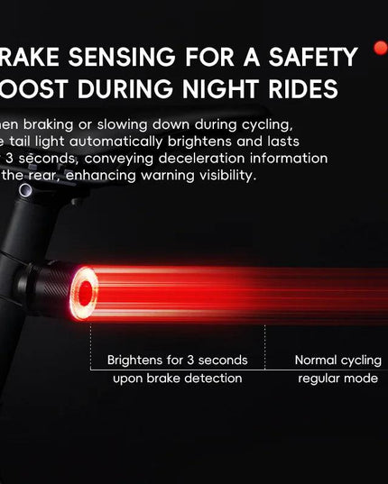 ROCKBROS BicycleTaillight Smart Brake Sensing Day/Night Sensing Waterproof Type-C Cycling Taillight Bike Accessories R Series
